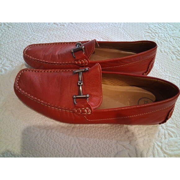 1901 Red Pebbled Leather  Loafer Men Shoe size 12 M main image 4